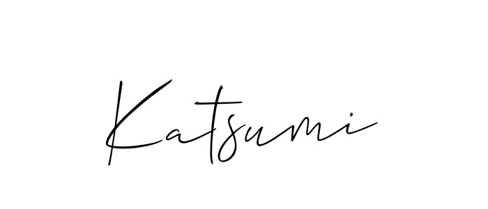 Use a signature maker to create a handwritten signature online. With this signature software, you can design (Allison_Script) your own signature for name Katsumi. Katsumi signature style 2 images and pictures png