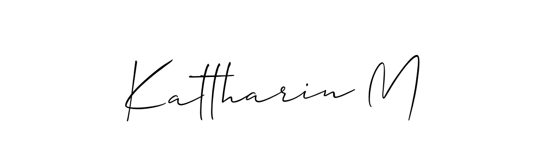 How to make Kattharin M name signature. Use Allison_Script style for creating short signs online. This is the latest handwritten sign. Kattharin M signature style 2 images and pictures png