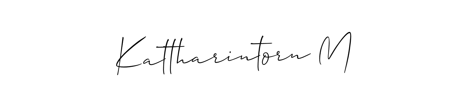 The best way (Allison_Script) to make a short signature is to pick only two or three words in your name. The name Kattharintorn M include a total of six letters. For converting this name. Kattharintorn M signature style 2 images and pictures png