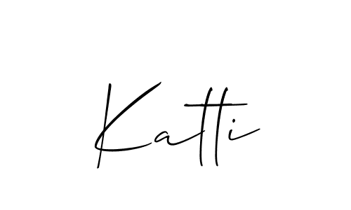 How to make Katti signature? Allison_Script is a professional autograph style. Create handwritten signature for Katti name. Katti signature style 2 images and pictures png
