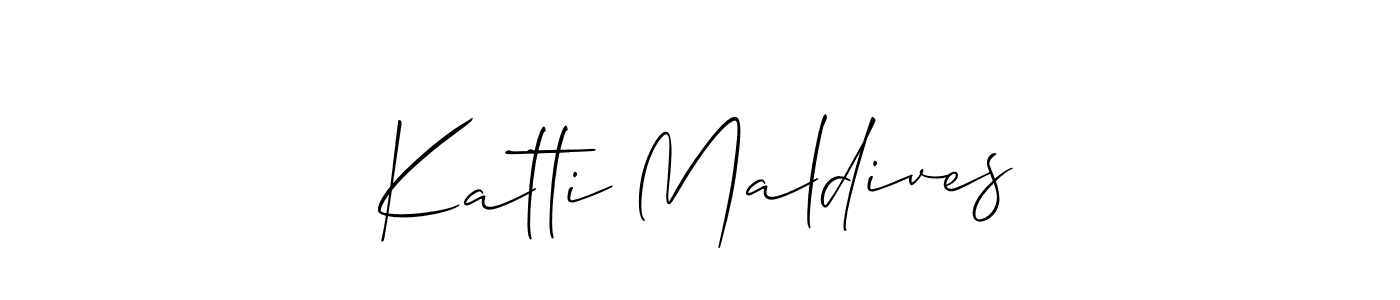 Use a signature maker to create a handwritten signature online. With this signature software, you can design (Allison_Script) your own signature for name Katti Maldives. Katti Maldives signature style 2 images and pictures png