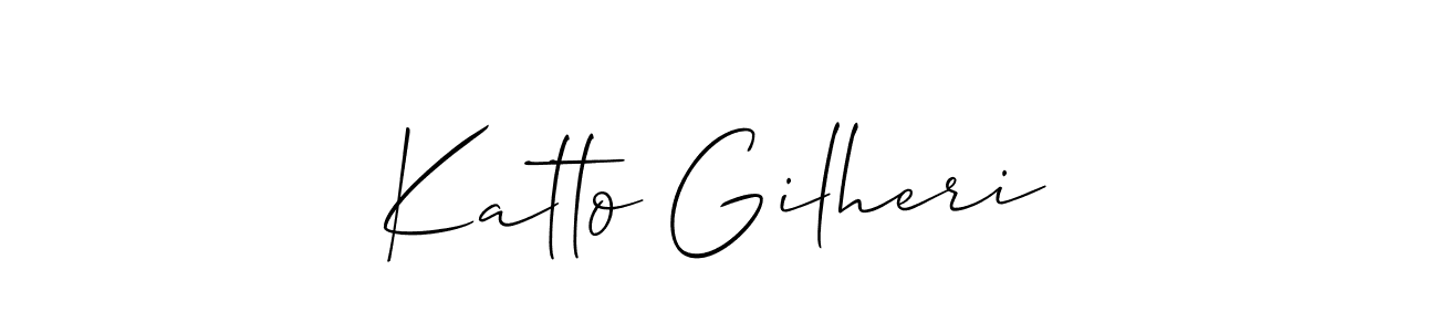 Also You can easily find your signature by using the search form. We will create Katto Gilheri name handwritten signature images for you free of cost using Allison_Script sign style. Katto Gilheri signature style 2 images and pictures png