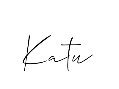 Make a beautiful signature design for name Katu. With this signature (Allison_Script) style, you can create a handwritten signature for free. Katu signature style 2 images and pictures png