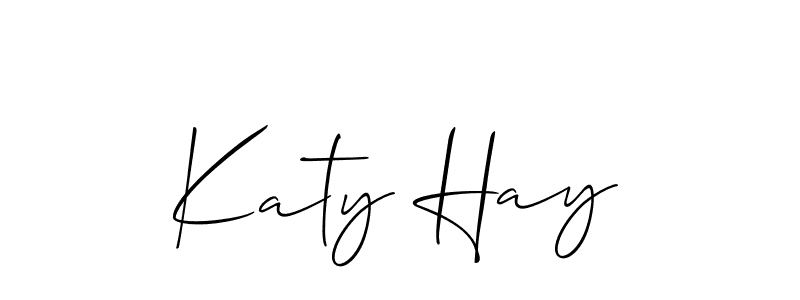 This is the best signature style for the Katy Hay name. Also you like these signature font (Allison_Script). Mix name signature. Katy Hay signature style 2 images and pictures png