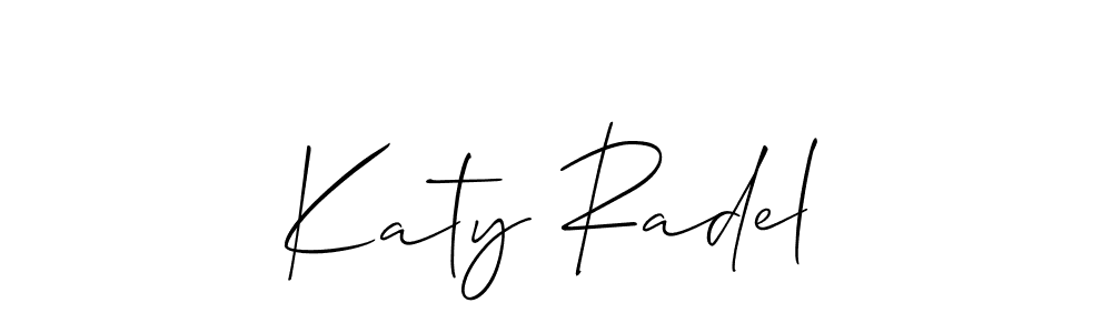 How to make Katy Radel signature? Allison_Script is a professional autograph style. Create handwritten signature for Katy Radel name. Katy Radel signature style 2 images and pictures png