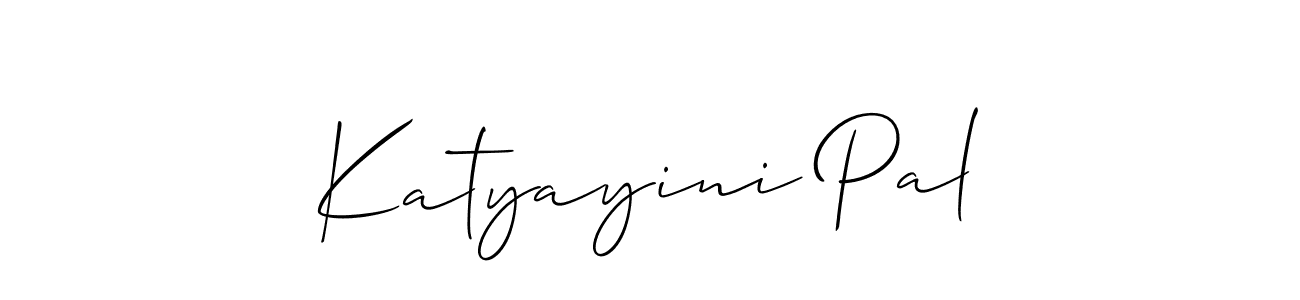 The best way (Allison_Script) to make a short signature is to pick only two or three words in your name. The name Katyayini Pal include a total of six letters. For converting this name. Katyayini Pal signature style 2 images and pictures png