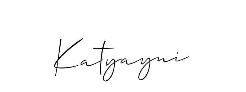 Make a beautiful signature design for name Katyayni. With this signature (Allison_Script) style, you can create a handwritten signature for free. Katyayni signature style 2 images and pictures png