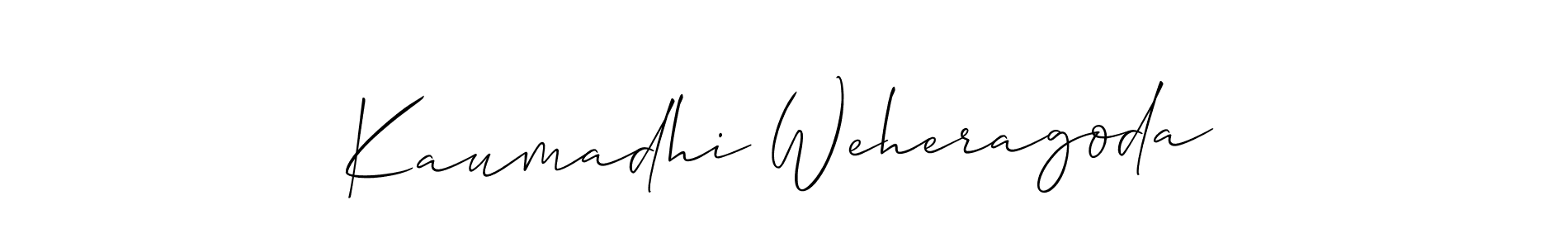 It looks lik you need a new signature style for name Kaumadhi Weheragoda. Design unique handwritten (Allison_Script) signature with our free signature maker in just a few clicks. Kaumadhi Weheragoda signature style 2 images and pictures png