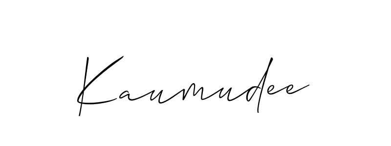 Design your own signature with our free online signature maker. With this signature software, you can create a handwritten (Allison_Script) signature for name Kaumudee. Kaumudee signature style 2 images and pictures png