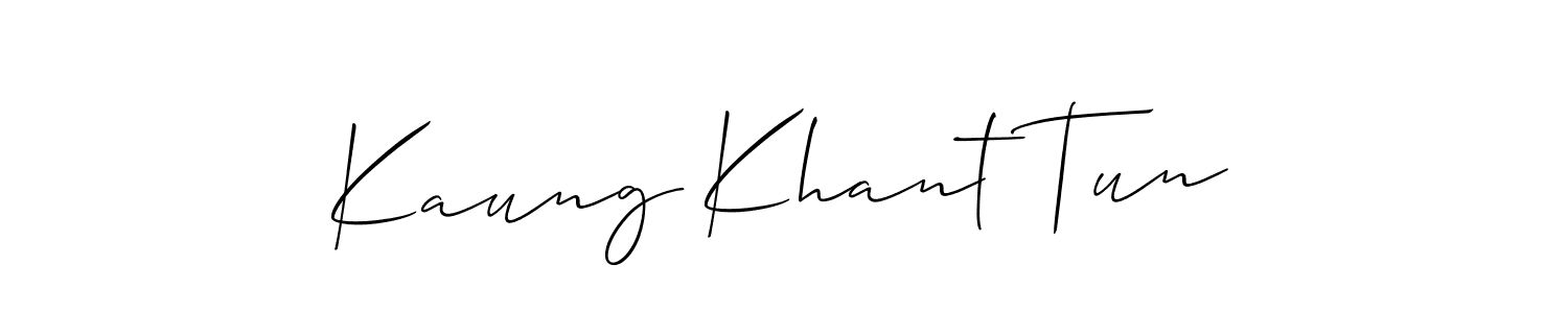 Make a beautiful signature design for name Kaung Khant Tun. With this signature (Allison_Script) style, you can create a handwritten signature for free. Kaung Khant Tun signature style 2 images and pictures png