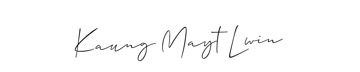 Kaung Mayt Lwin stylish signature style. Best Handwritten Sign (Allison_Script) for my name. Handwritten Signature Collection Ideas for my name Kaung Mayt Lwin. Kaung Mayt Lwin signature style 2 images and pictures png