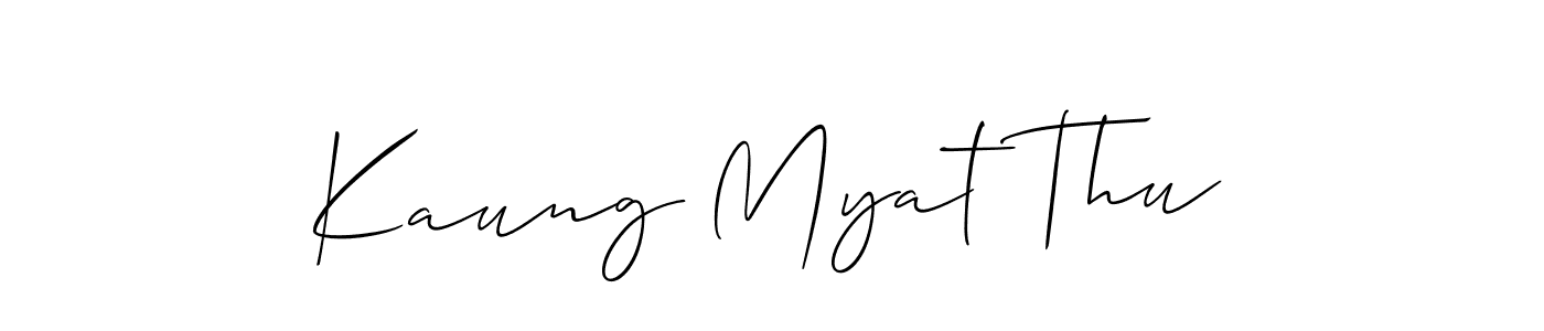 You should practise on your own different ways (Allison_Script) to write your name (Kaung Myat Thu) in signature. don't let someone else do it for you. Kaung Myat Thu signature style 2 images and pictures png