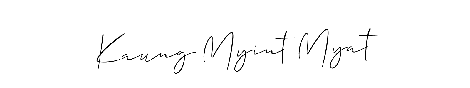 Make a short Kaung Myint Myat signature style. Manage your documents anywhere anytime using Allison_Script. Create and add eSignatures, submit forms, share and send files easily. Kaung Myint Myat signature style 2 images and pictures png