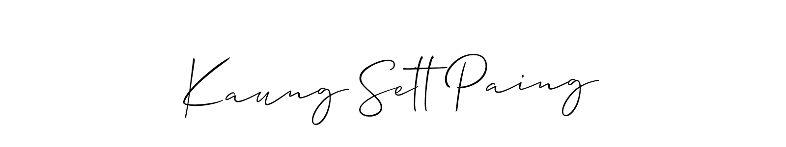 How to make Kaung Sett Paing signature? Allison_Script is a professional autograph style. Create handwritten signature for Kaung Sett Paing name. Kaung Sett Paing signature style 2 images and pictures png