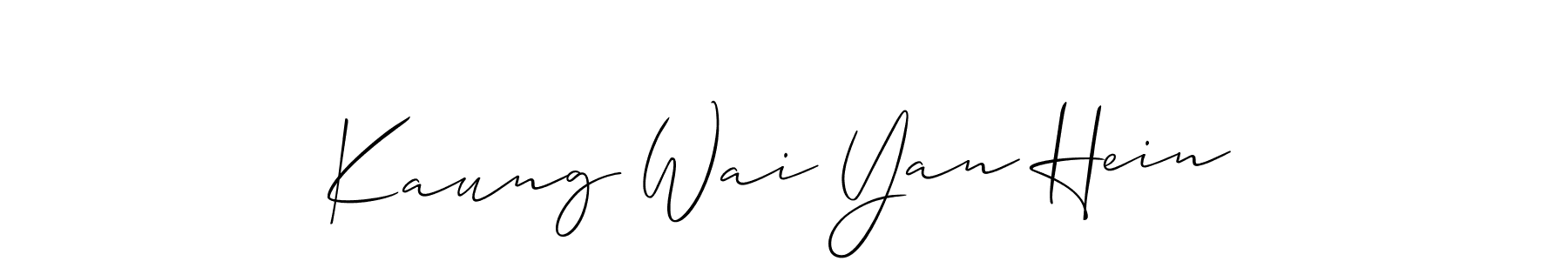 You can use this online signature creator to create a handwritten signature for the name Kaung Wai Yan Hein. This is the best online autograph maker. Kaung Wai Yan Hein signature style 2 images and pictures png