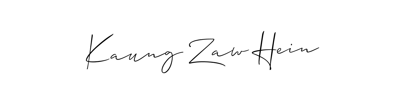 How to Draw Kaung Zaw Hein signature style? Allison_Script is a latest design signature styles for name Kaung Zaw Hein. Kaung Zaw Hein signature style 2 images and pictures png