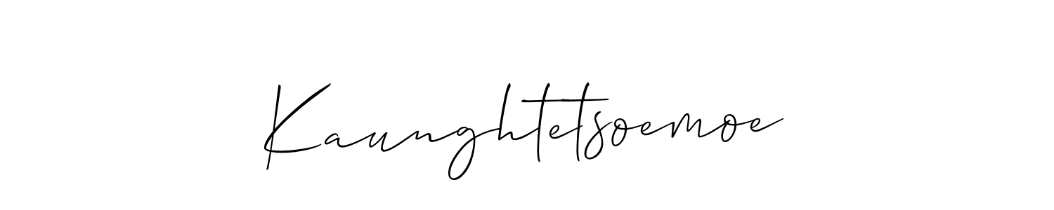 Make a beautiful signature design for name Kaunghtetsoemoe. With this signature (Allison_Script) style, you can create a handwritten signature for free. Kaunghtetsoemoe signature style 2 images and pictures png