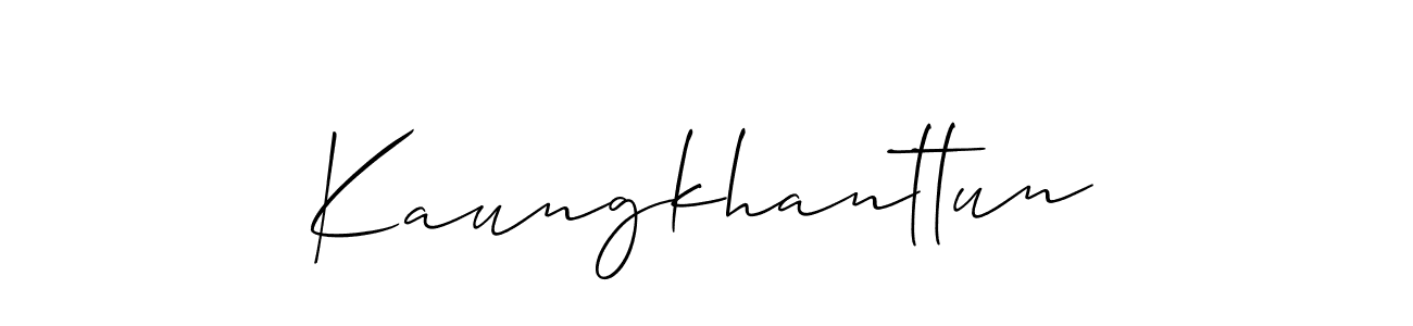 Make a short Kaungkhanttun signature style. Manage your documents anywhere anytime using Allison_Script. Create and add eSignatures, submit forms, share and send files easily. Kaungkhanttun signature style 2 images and pictures png