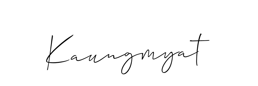 You should practise on your own different ways (Allison_Script) to write your name (Kaungmyat) in signature. don't let someone else do it for you. Kaungmyat signature style 2 images and pictures png