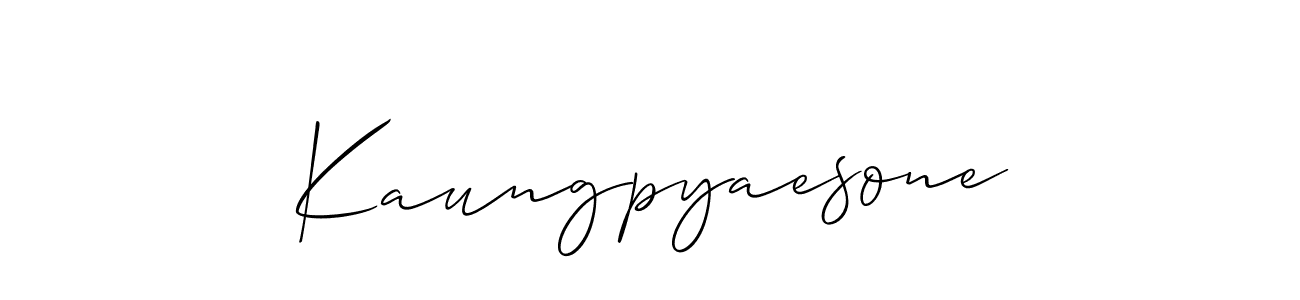 It looks lik you need a new signature style for name Kaungpyaesone. Design unique handwritten (Allison_Script) signature with our free signature maker in just a few clicks. Kaungpyaesone signature style 2 images and pictures png