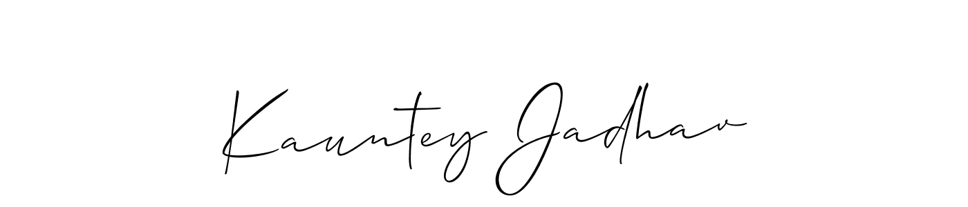 Make a beautiful signature design for name Kauntey Jadhav. With this signature (Allison_Script) style, you can create a handwritten signature for free. Kauntey Jadhav signature style 2 images and pictures png