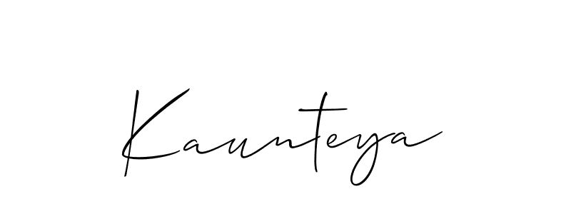 Also we have Kaunteya name is the best signature style. Create professional handwritten signature collection using Allison_Script autograph style. Kaunteya signature style 2 images and pictures png