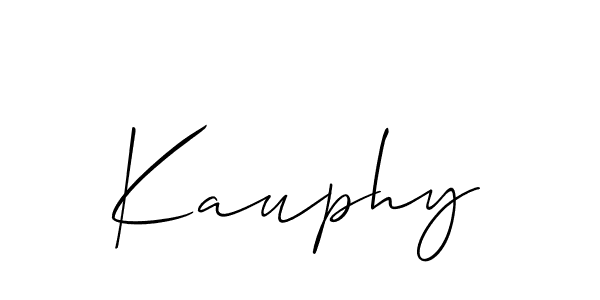 You should practise on your own different ways (Allison_Script) to write your name (Kauphy) in signature. don't let someone else do it for you. Kauphy signature style 2 images and pictures png