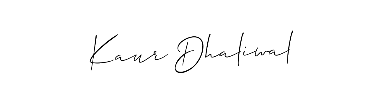The best way (Allison_Script) to make a short signature is to pick only two or three words in your name. The name Kaur Dhaliwal include a total of six letters. For converting this name. Kaur Dhaliwal signature style 2 images and pictures png