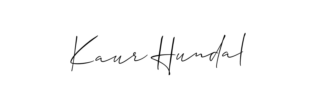 Design your own signature with our free online signature maker. With this signature software, you can create a handwritten (Allison_Script) signature for name Kaur Hundal. Kaur Hundal signature style 2 images and pictures png