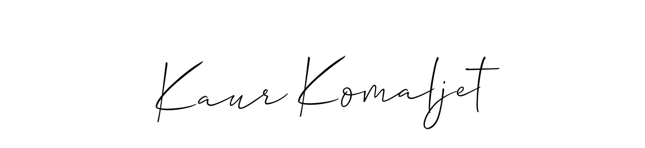 Make a short Kaur Komaljet signature style. Manage your documents anywhere anytime using Allison_Script. Create and add eSignatures, submit forms, share and send files easily. Kaur Komaljet signature style 2 images and pictures png