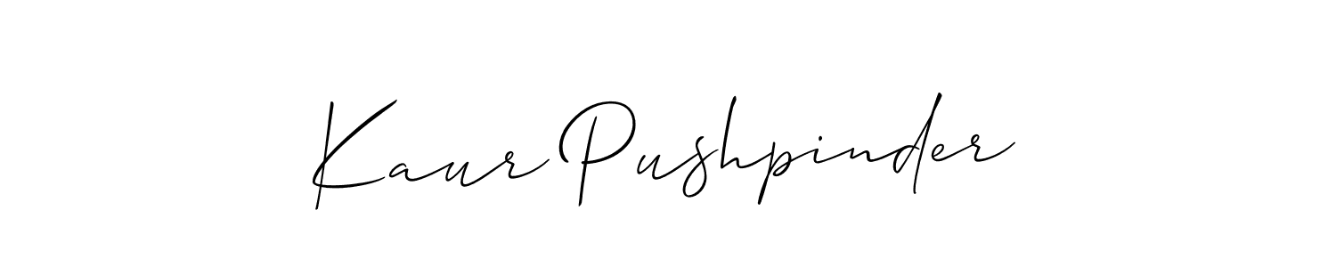 Make a short Kaur Pushpinder signature style. Manage your documents anywhere anytime using Allison_Script. Create and add eSignatures, submit forms, share and send files easily. Kaur Pushpinder signature style 2 images and pictures png