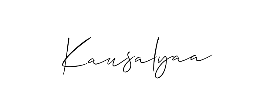 How to make Kausalyaa signature? Allison_Script is a professional autograph style. Create handwritten signature for Kausalyaa name. Kausalyaa signature style 2 images and pictures png