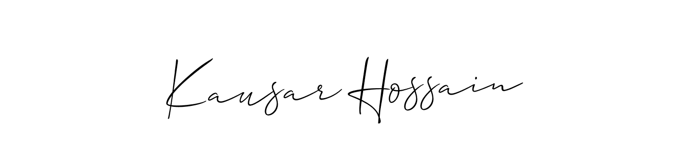 It looks lik you need a new signature style for name Kausar Hossain. Design unique handwritten (Allison_Script) signature with our free signature maker in just a few clicks. Kausar Hossain signature style 2 images and pictures png