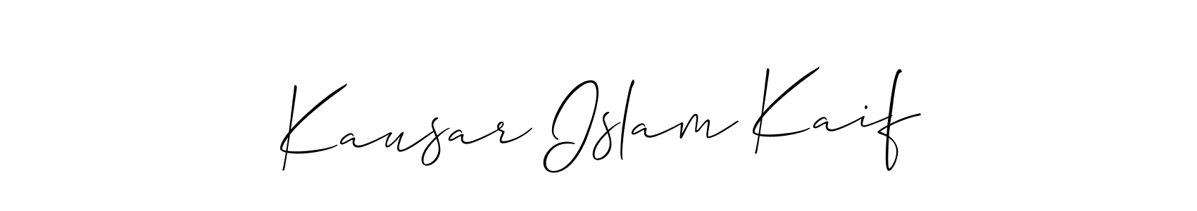 Use a signature maker to create a handwritten signature online. With this signature software, you can design (Allison_Script) your own signature for name Kausar Islam Kaif. Kausar Islam Kaif signature style 2 images and pictures png
