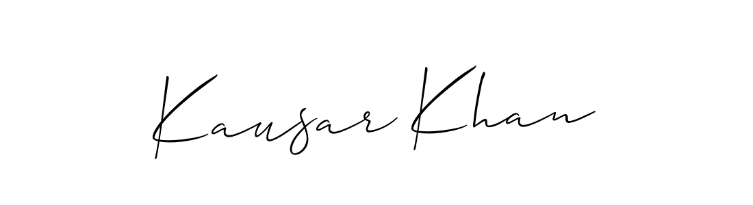 Make a short Kausar Khan signature style. Manage your documents anywhere anytime using Allison_Script. Create and add eSignatures, submit forms, share and send files easily. Kausar Khan signature style 2 images and pictures png