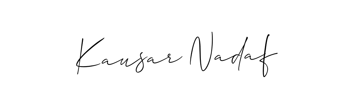 How to make Kausar Nadaf signature? Allison_Script is a professional autograph style. Create handwritten signature for Kausar Nadaf name. Kausar Nadaf signature style 2 images and pictures png