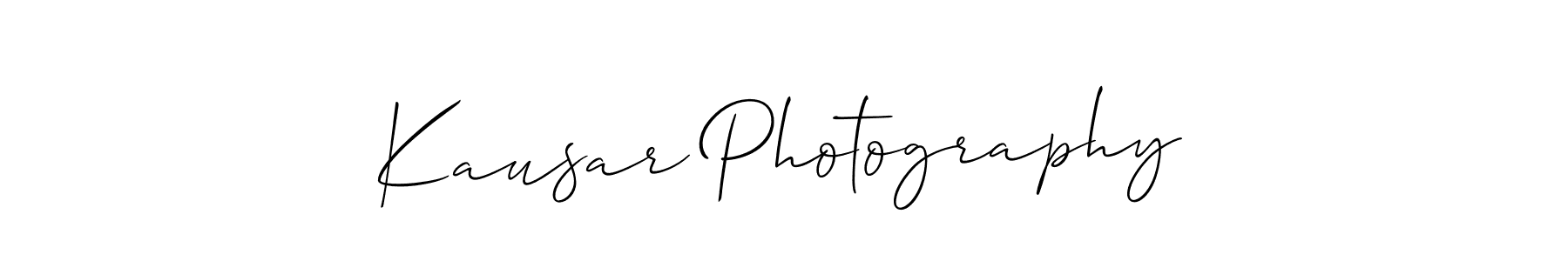 How to Draw Kausar Photography signature style? Allison_Script is a latest design signature styles for name Kausar Photography. Kausar Photography signature style 2 images and pictures png
