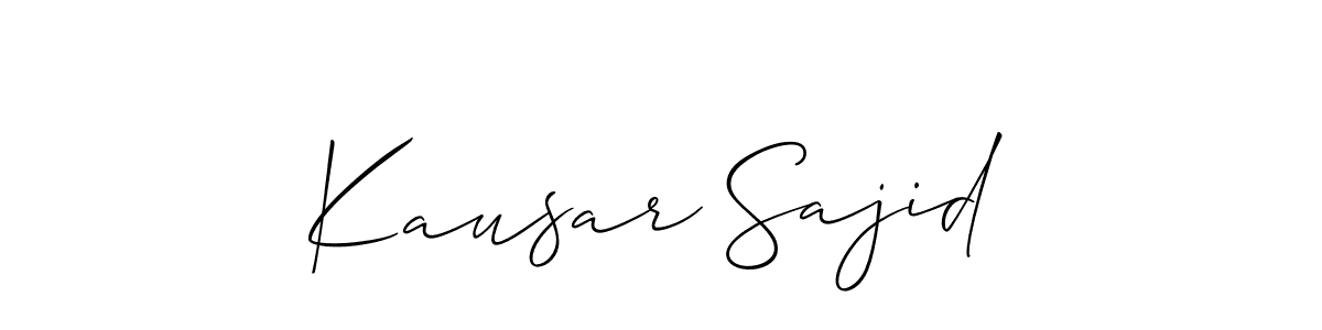 Kausar Sajid stylish signature style. Best Handwritten Sign (Allison_Script) for my name. Handwritten Signature Collection Ideas for my name Kausar Sajid. Kausar Sajid signature style 2 images and pictures png