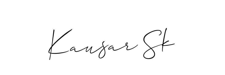 if you are searching for the best signature style for your name Kausar Sk. so please give up your signature search. here we have designed multiple signature styles  using Allison_Script. Kausar Sk signature style 2 images and pictures png