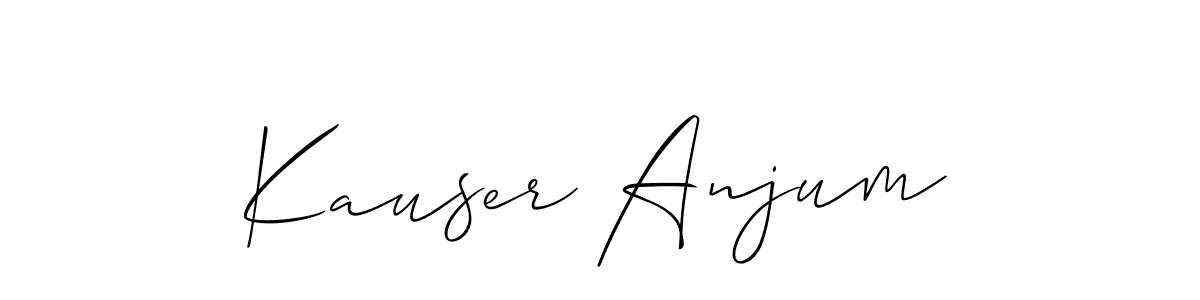 It looks lik you need a new signature style for name Kauser Anjum. Design unique handwritten (Allison_Script) signature with our free signature maker in just a few clicks. Kauser Anjum signature style 2 images and pictures png