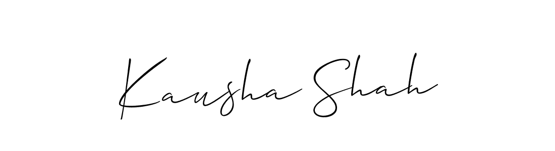 How to make Kausha Shah name signature. Use Allison_Script style for creating short signs online. This is the latest handwritten sign. Kausha Shah signature style 2 images and pictures png