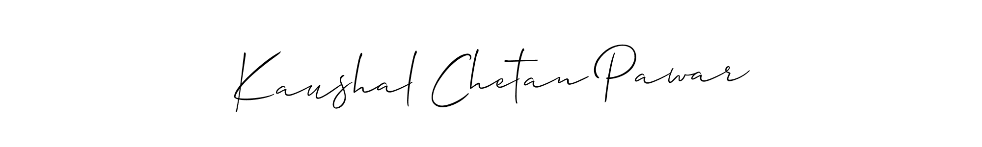 Make a beautiful signature design for name Kaushal Chetan Pawar. With this signature (Allison_Script) style, you can create a handwritten signature for free. Kaushal Chetan Pawar signature style 2 images and pictures png