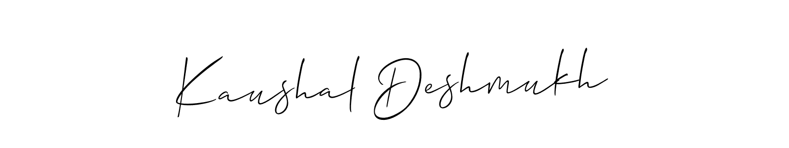 The best way (Allison_Script) to make a short signature is to pick only two or three words in your name. The name Kaushal Deshmukh include a total of six letters. For converting this name. Kaushal Deshmukh signature style 2 images and pictures png