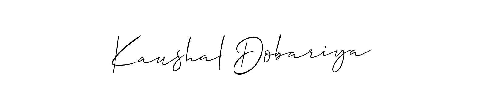 You should practise on your own different ways (Allison_Script) to write your name (Kaushal Dobariya) in signature. don't let someone else do it for you. Kaushal Dobariya signature style 2 images and pictures png