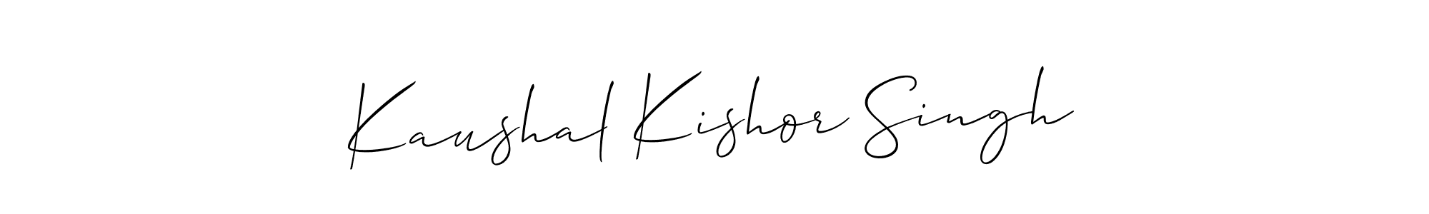 How to make Kaushal Kishor Singh name signature. Use Allison_Script style for creating short signs online. This is the latest handwritten sign. Kaushal Kishor Singh signature style 2 images and pictures png