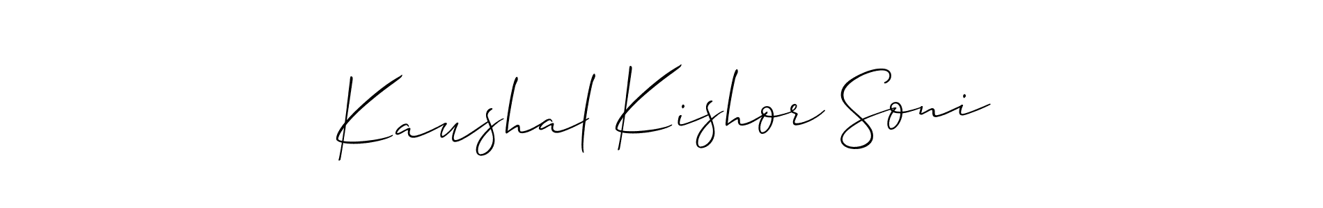 Make a beautiful signature design for name Kaushal Kishor Soni. With this signature (Allison_Script) style, you can create a handwritten signature for free. Kaushal Kishor Soni signature style 2 images and pictures png