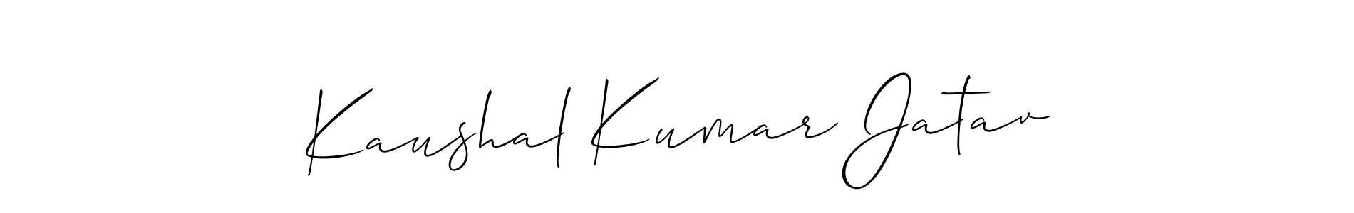 Kaushal Kumar Jatav stylish signature style. Best Handwritten Sign (Allison_Script) for my name. Handwritten Signature Collection Ideas for my name Kaushal Kumar Jatav. Kaushal Kumar Jatav signature style 2 images and pictures png