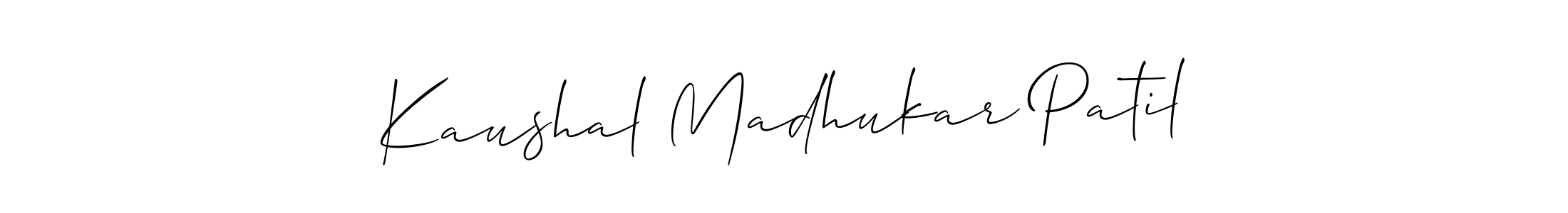 Kaushal Madhukar Patil stylish signature style. Best Handwritten Sign (Allison_Script) for my name. Handwritten Signature Collection Ideas for my name Kaushal Madhukar Patil. Kaushal Madhukar Patil signature style 2 images and pictures png