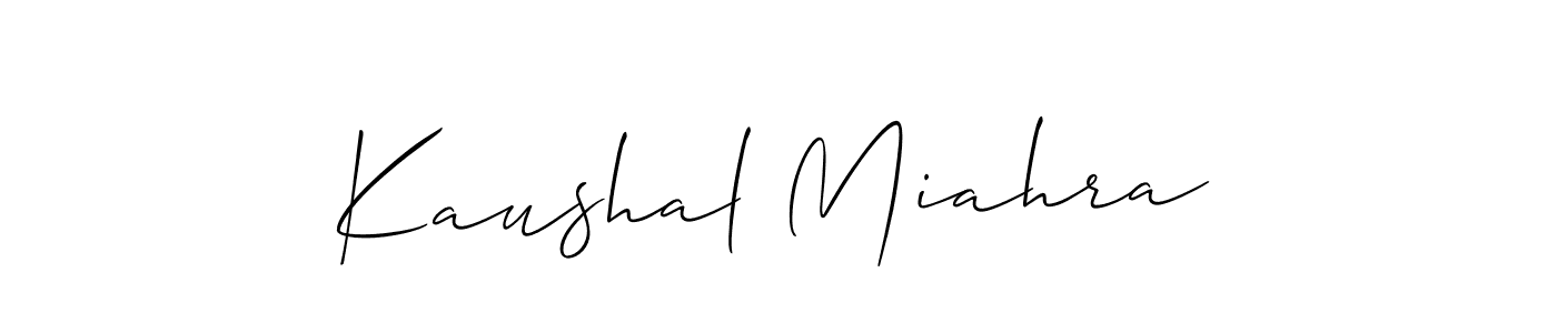 How to Draw Kaushal Miahra signature style? Allison_Script is a latest design signature styles for name Kaushal Miahra. Kaushal Miahra signature style 2 images and pictures png