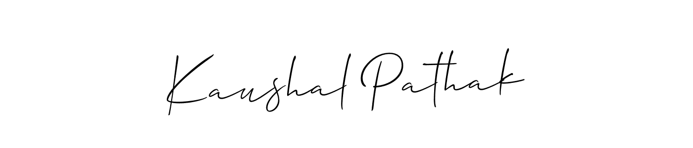 You should practise on your own different ways (Allison_Script) to write your name (Kaushal Pathak) in signature. don't let someone else do it for you. Kaushal Pathak signature style 2 images and pictures png